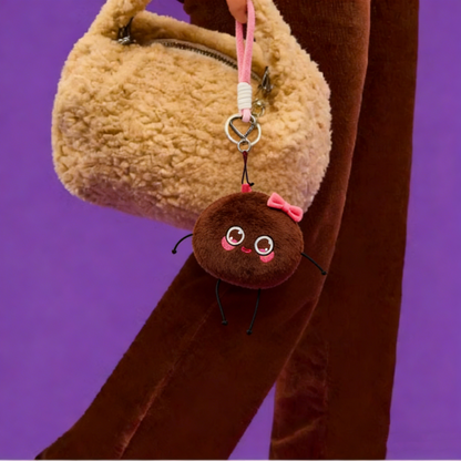 GaoPengToy | Coral Fleece Chocolate Coin Purse Bag Charm - 13.8" Cute Plush Pendant Keychain Valentine's Day Gift for Women & Girls