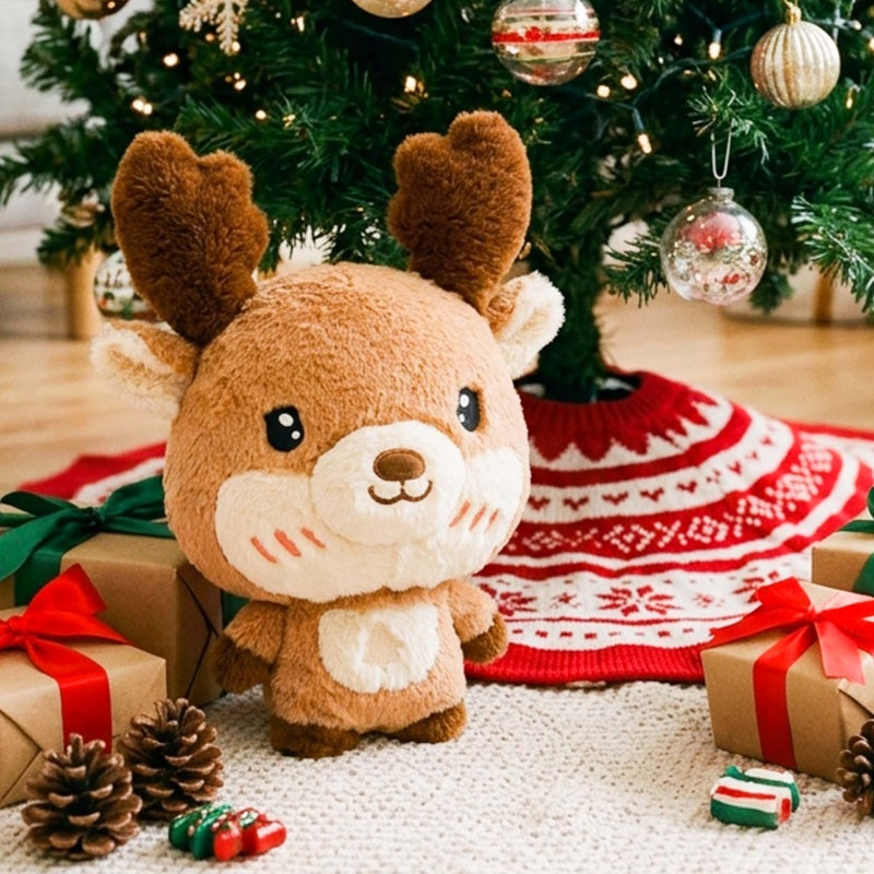 GaoPengToy | Christmas Reindeer Stuffed Animal | 15.75" Soft Fluffy Plush with Tree Embroidery