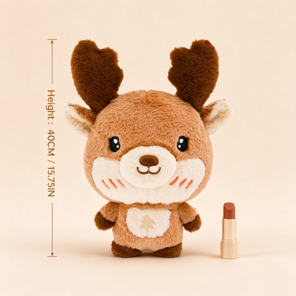 GaoPengToy | Christmas Reindeer Stuffed Animal | 15.75" Soft Fluffy Plush with Tree Embroidery