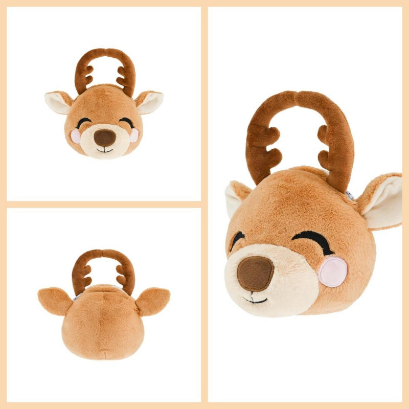 GaoPengToy | Cute Reindeer Multi-Purpose Plush Bag | Dual Opening No Drop Design | Portable Pet Waste Dispenser & Daily Pouch