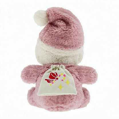 GaoPengToy | Pink Santa Claus Plush Toy | 25cm Stuffed Santa with Removable Hat & Backpack
