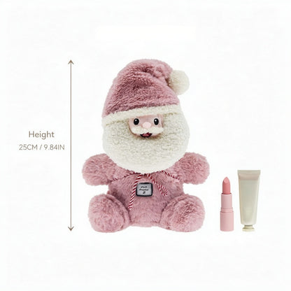 GaoPengToy | Pink Santa Claus Plush Toy | 25cm Stuffed Santa with Removable Hat & Backpack