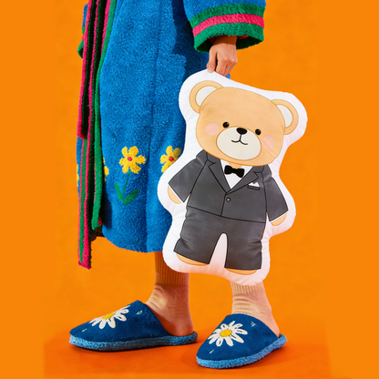 GaoPengToy | 15.4" Bear Couple Plush Pillows - Cute 2pcs Dress-Up Stuffed Cushions, Home Decor & Romantic Gift