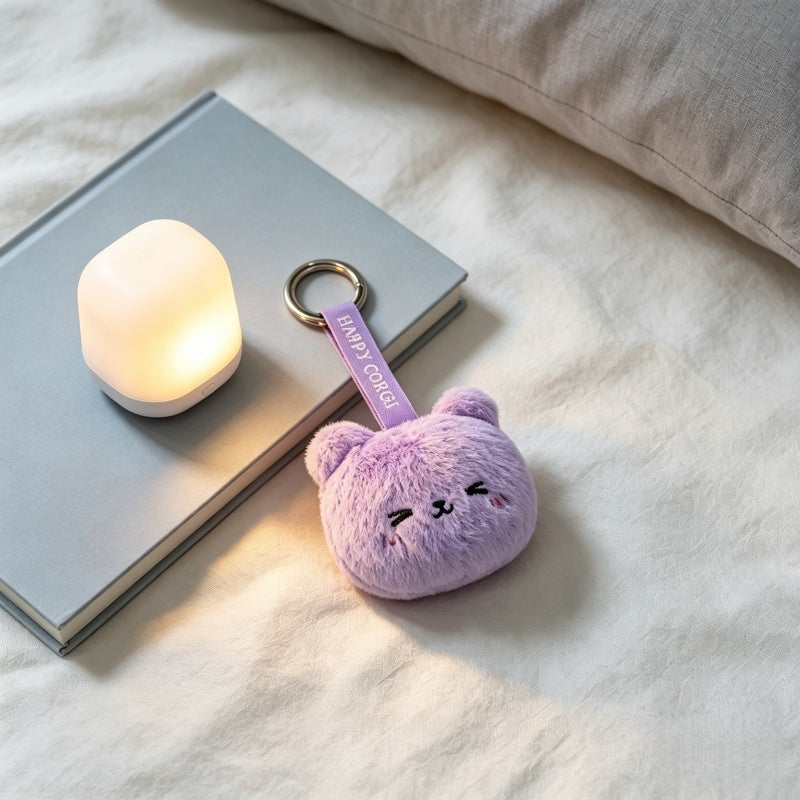 GaoPengToy | Cute Purple Mouse Plush Keychain | Soft Fluffy Animal Bag Charm With Metal Key Ring