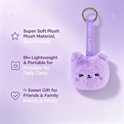 GaoPengToy | Cute Purple Mouse Plush Keychain | Soft Fluffy Animal Bag Charm With Metal Key Ring