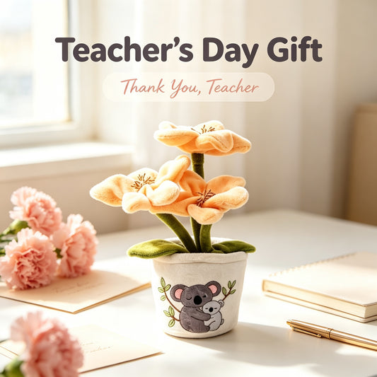 GaoPengToy | Teacher's Day Teacher Appreciation Gift | Cute Koala Plush Potted Flower Toy | Soft Stuffed Floral Desk Decor for Classroom Office Home