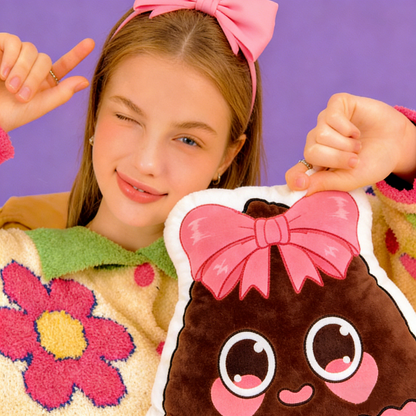 GaoPengToy | 15.4" Chocolate Couple Plush Pillows -  2pcs Sweet Dress-Up Stuffed Cushions, Home Decor & Romantic Gift