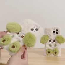 Furry&Cute Green Ears Plush Puppy Phone Case For IPhone