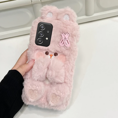 Fluffy Pink Rabbit Case For IPhone