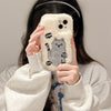 Cute And Furry Plush Cat Embroidery Case For IPhone