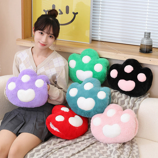 25*30CM Colorful Cat Paw Hand Warmer Nap Pillow