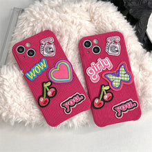 Hot Girl Rose Corduroy Embroidery Case For IPhone