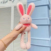 Pulling ears rabbit plush toy jumping rabbit fabric accompanying doll