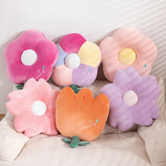 Hot Sale Flowers Pillow Tulip Plush Toys Cherry Blossom Peach Cushion