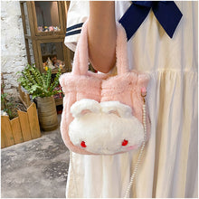 New Sweet Cartoon Bunny Plush Crossbody  Large-capacity Plush Bag