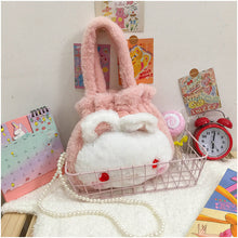 New Sweet Cartoon Bunny Plush Crossbody  Large-capacity Plush Bag